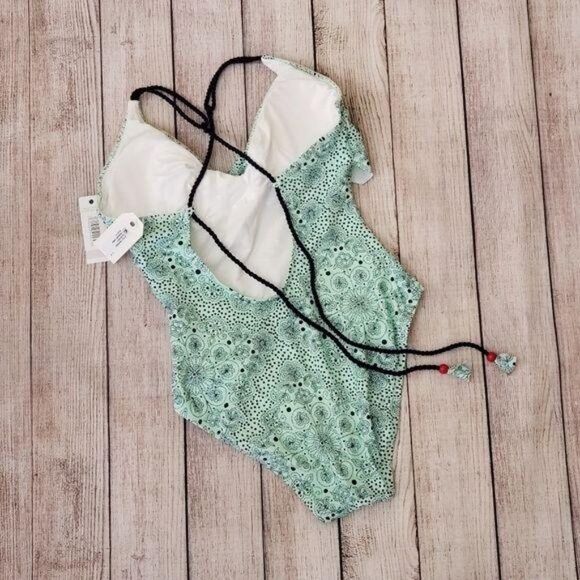 Anne Cole Studio Mykonos Medallion Plunging Neckline Strappy One-Piece Swimsuit - Picture 4 of 7